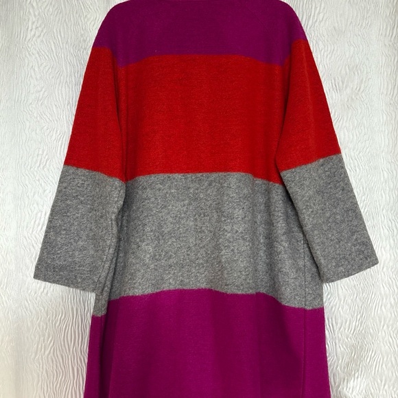 Max Studio~Wool Blend|Colorblock Coat in Red, Gray, and Purple~Size 1X - Picture 2 of 15
